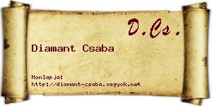 Diamant Csaba névjegykártya